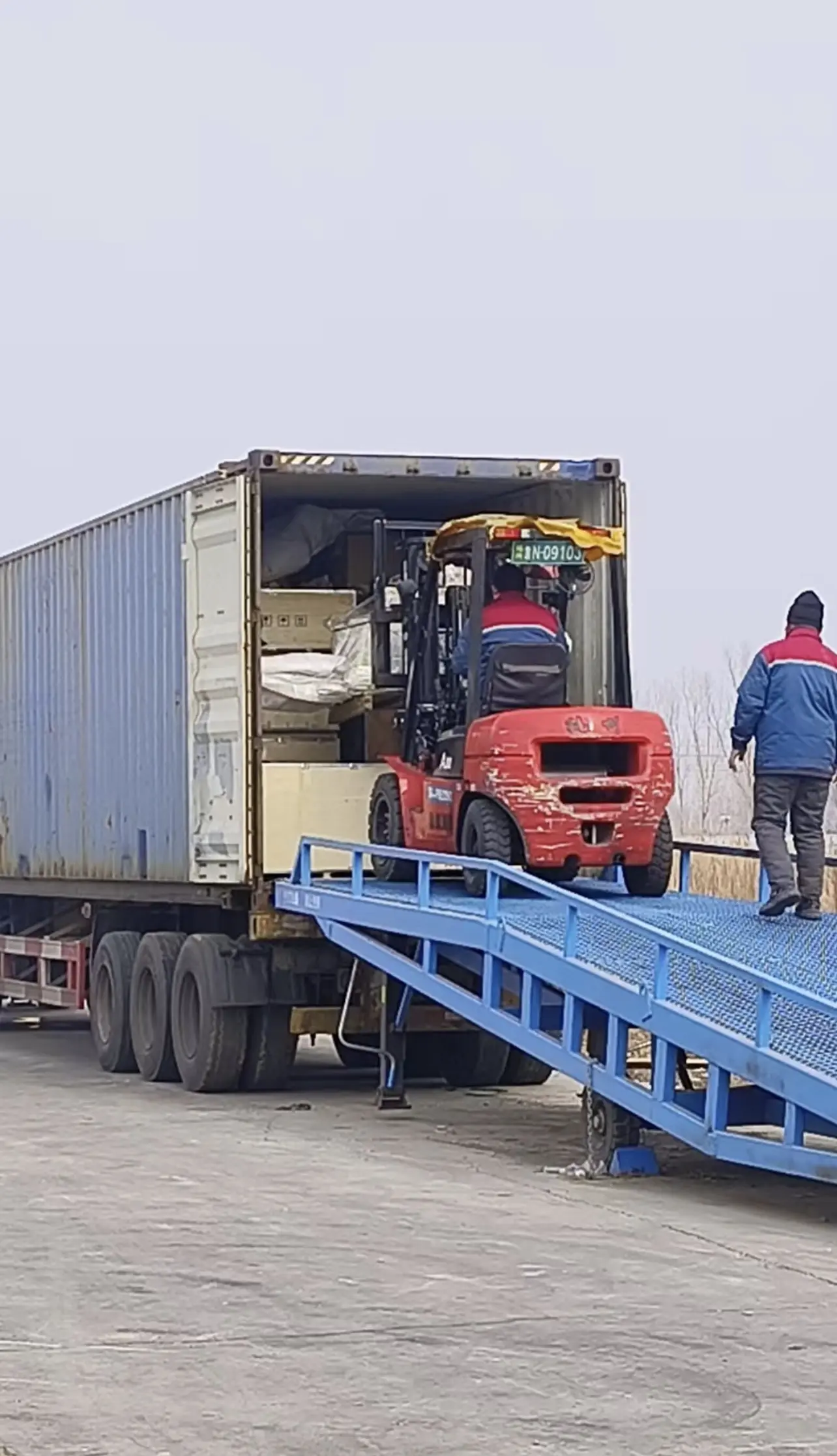 Loading first container